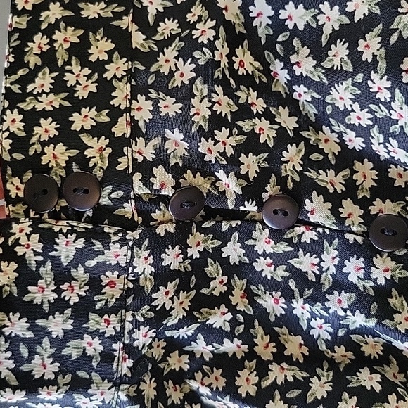 Vintage Express Button Up Floral Maxi Skirt Rayon 90s Compagnie Internationale S - Picture 3 of 8
